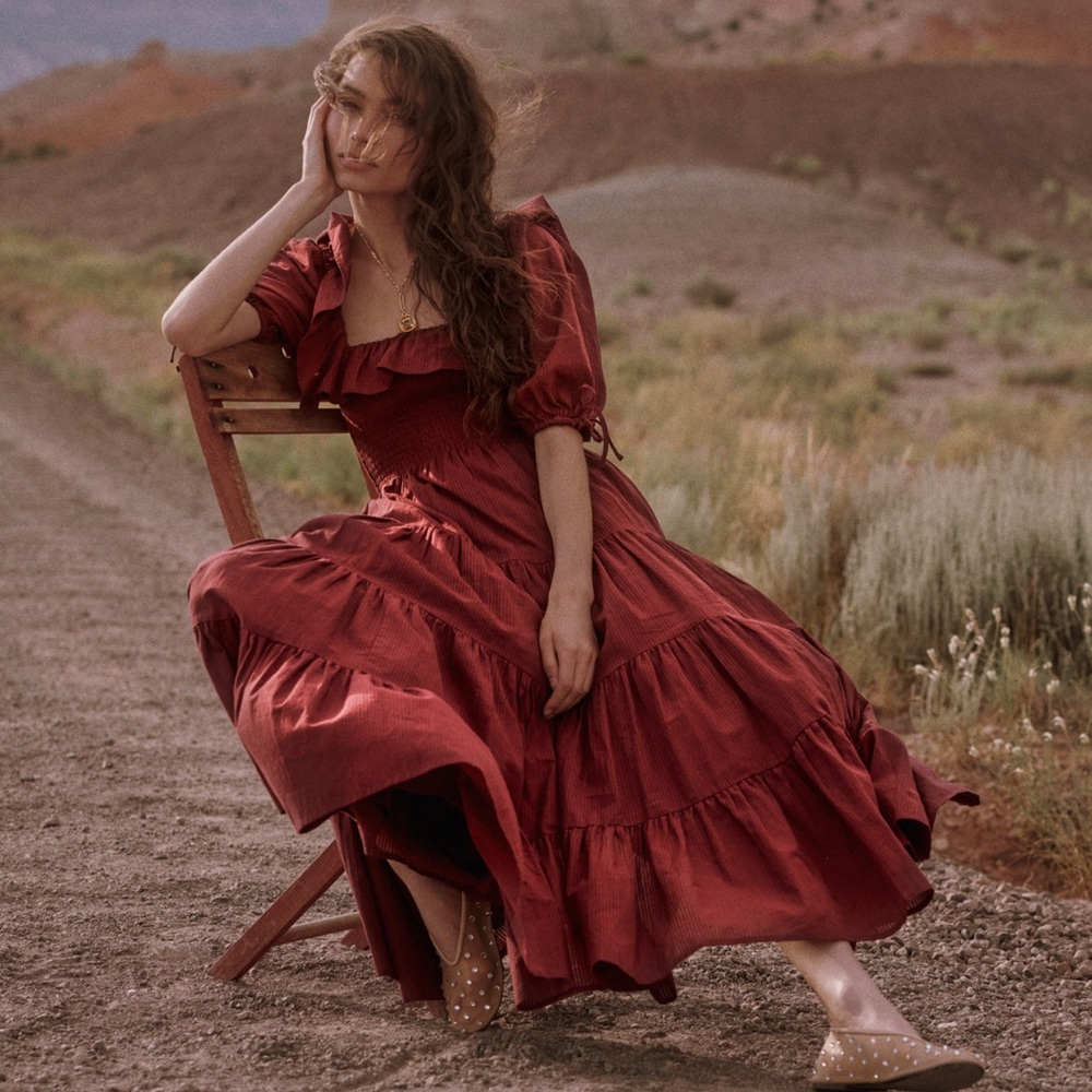 Corinne Dress Fall Capsule Limited Edition size XS Burgundy